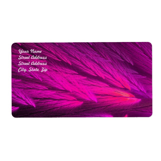 Pink Abstract Fractal Shipping Label (Front)