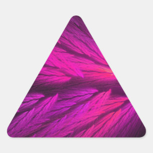 Pink Abstract Fractal Triangle Sticker