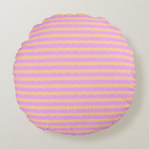 Pink Abstract Geometric Round Cushion