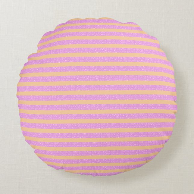Pink Abstract Geometric  Round Cushion (Front)