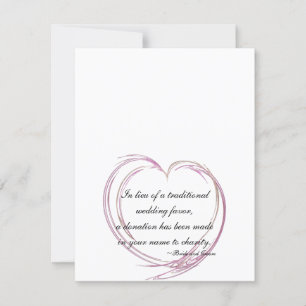 Pink Abstract Heart Wedding Charity Favour Cards
