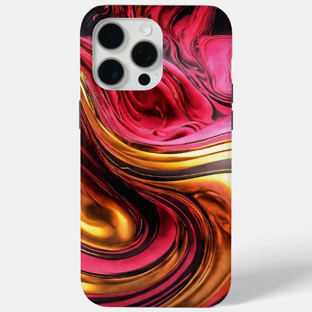 Pink Abstract iPhone 15 Pro Max Case (Back)