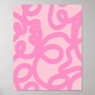 Pink Abstract Lines Poster
