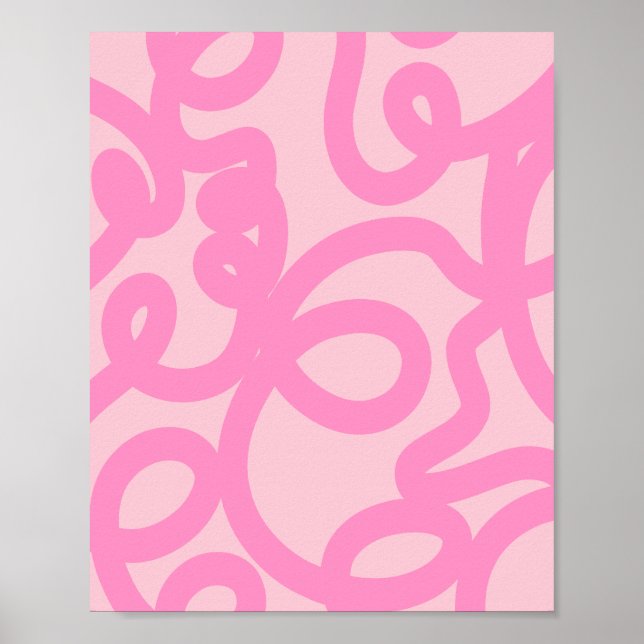 Pink Abstract Lines Poster (Front)