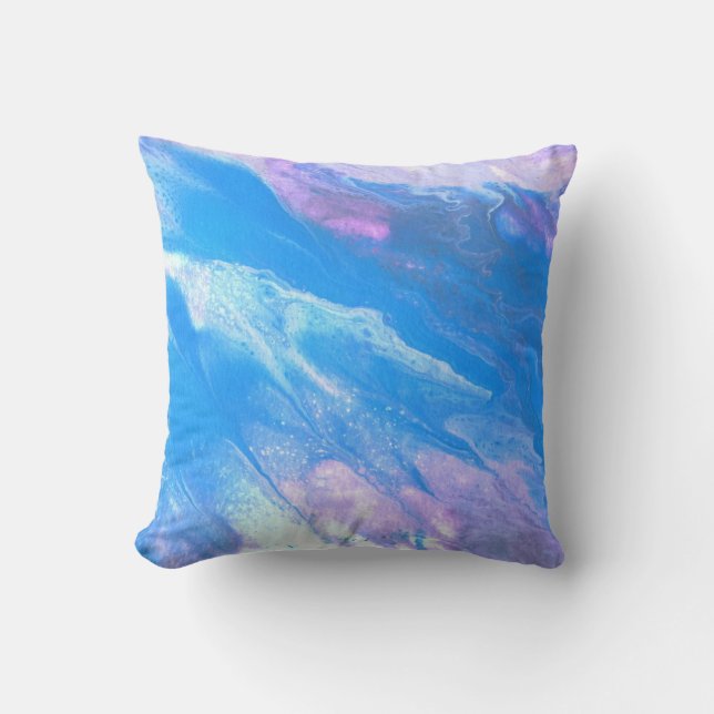 Pink Abstract Marble Stone Paint Tie Dye Cushion (Front)