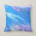 Pink Abstract Marble Stone Paint Tie Dye Cushion<br><div class="desc">Acrylic fluid pour in blue,  pink & white. Stone like effect that can also look like tie dye.</div>