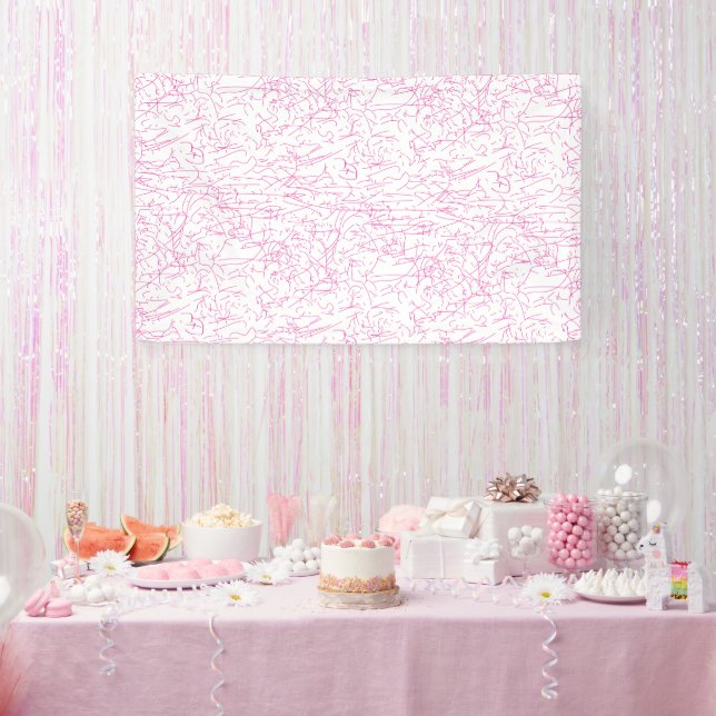 Pink Abstract Office File Folder Set Banner (Party)