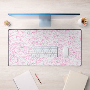 Pink Abstract Office File Folder Set Desk Mat
