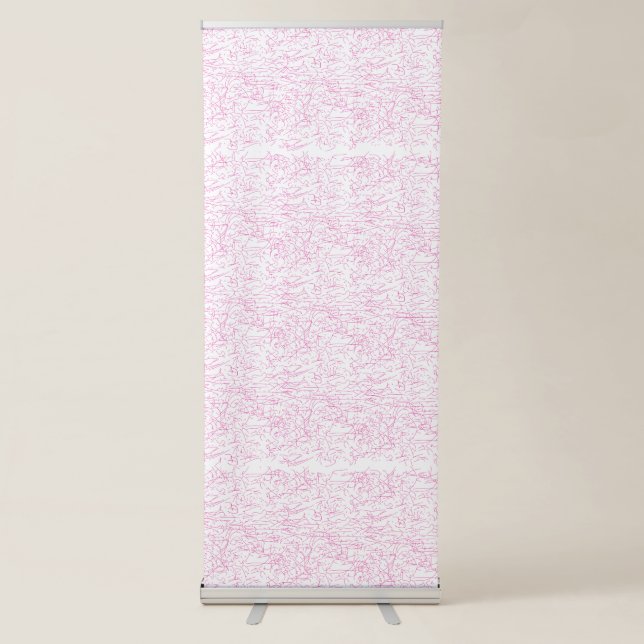 Pink Abstract Office File Folder Set Retractable Banner (Front)