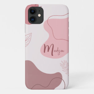 Pink Abstract Organic Shapes iPhone Case