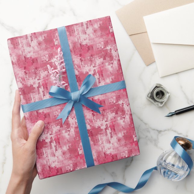Pink Abstract Paint  Wrapping Paper (Gifting)