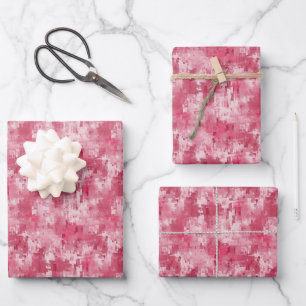 Pink Abstract Paint Wrapping Paper Sheet