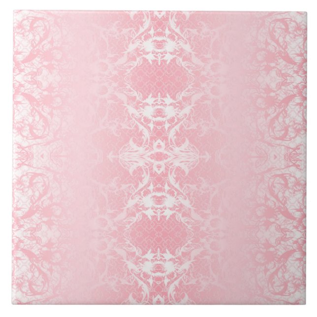 Pink abstract pattern Ceramic Tile (Front)
