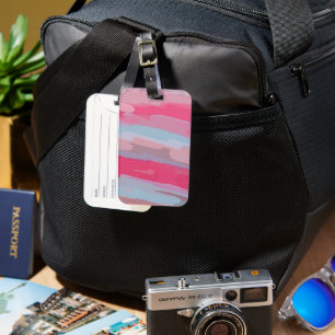 Pink Abstract Pattern Luggage Tag