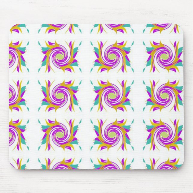 Pink Abstract Pattern Mouse Mat (Front)