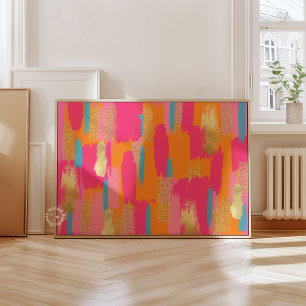 Pink Abstract Preppy Dorm Decor