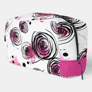 Pink Abstract Rose Swirl Dopp Kit