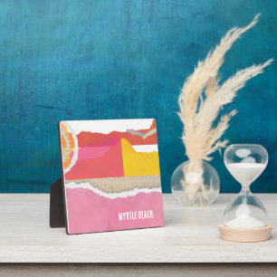 pink abstract scenery desk plaque/Personalize Plaque