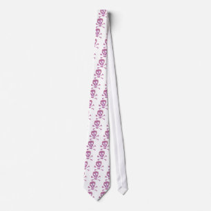 Pink Abstract Skulls Tie