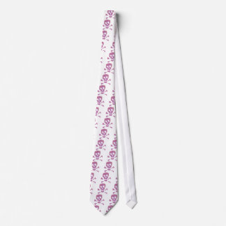 Pink Abstract Skulls Tie