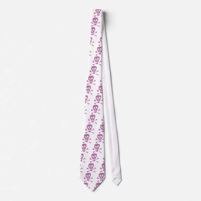 Pink Abstract Skulls Tie (Front)