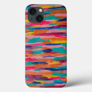 Pink Abstract Stripes iPhone 13 Case