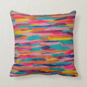 Pink Abstract Stripes Cushion