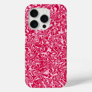 Pink Abstract Swirl iPhone 15 Pro Case