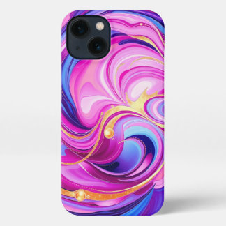 Pink Abstract Swirl iPhone 13 Case