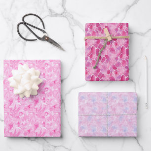 Pink Abstract Trio  Wrapping Paper Sheet