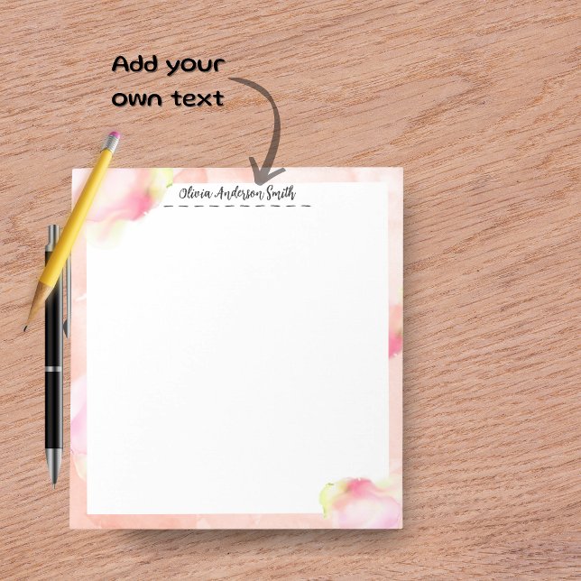 Pink Abstract Watercolor Custom Notepad (Pink Abstract Watercolor Custom Notepad)