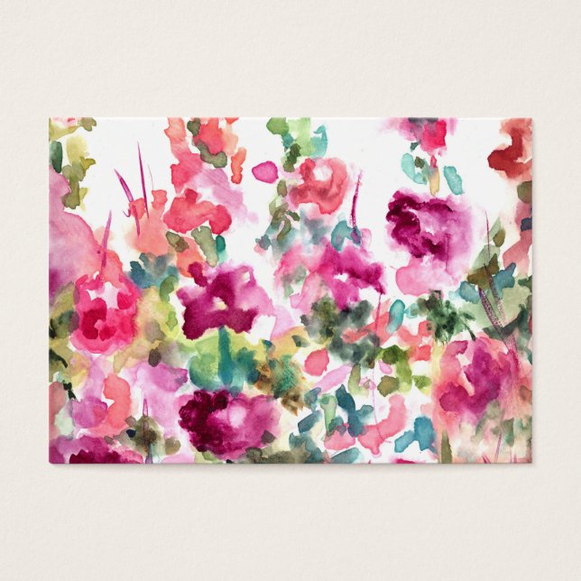 Pink Abstract Watercolor Flower Background (Front)