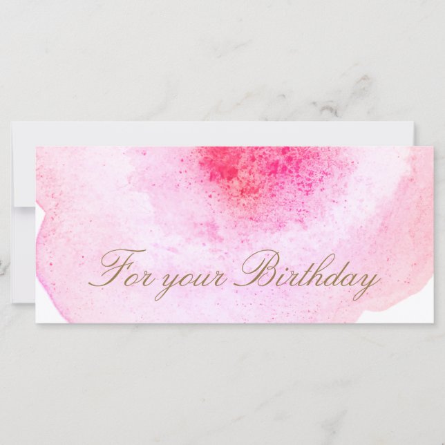 Pink Abstract Watercolor Gift Certificate (Front)