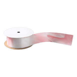 Pink Abstract Watercolor Marble Background Satin Ribbon
