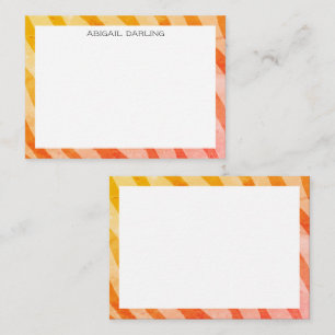 Pink Abstract Zebra Print Texture Note Card