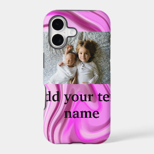 Pink acrylic pour marble add your text photo  thro