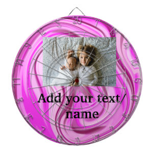 Pink acrylic pour marble add your text photo thro dartboard