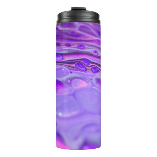 Pink Acrylic Purple, Fluid Art Painting Marble Thermal Tumbler