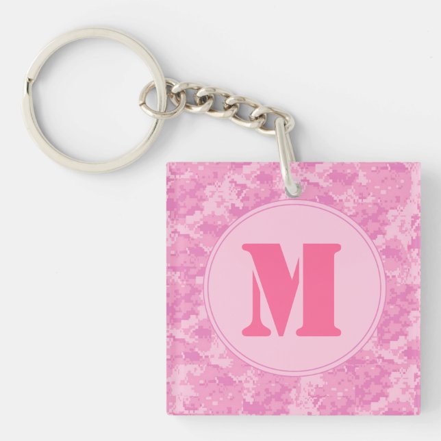 Pink ACU Camo Camouflage Girly Digital Key Chain (Front)