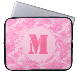 Pink ACU Camo Camouflage Monogram 15" Laptop Case