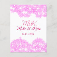 Pink add couple name date monogram glitter sparkle