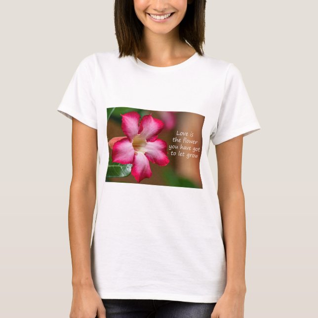 Pink Adenium Obesum flower a.k.a. Desert Rose T-Shirt (Front)