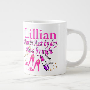 PINK ADMIN ASST FASHION QUEEN PERSONALIZED MUG