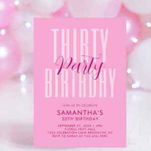 Pink Adult Birthday Bold Typography Script Overlay Invitation