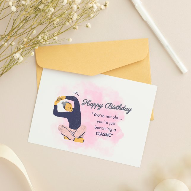 Pink adult birthday card you are becoming classic (Creator Uploaded)