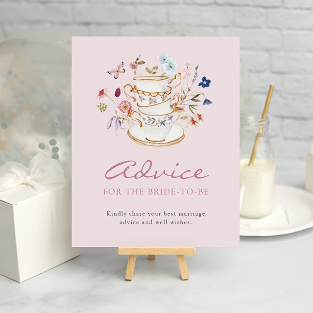 Pink Advice Poster (Floral Pink Advice Poster with Butterfly by Painted Paperie
)