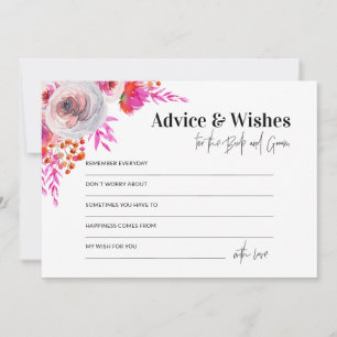  Pink Advice & Wishes for Bride and Groom Card