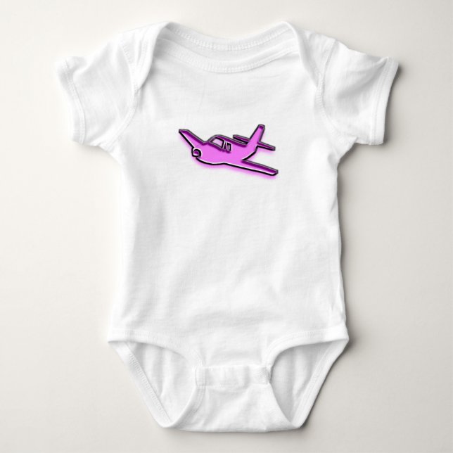 Pink Aeroplane Baby Bodysuit (Front)