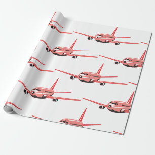 Pink Aeroplane Wrapping Paper