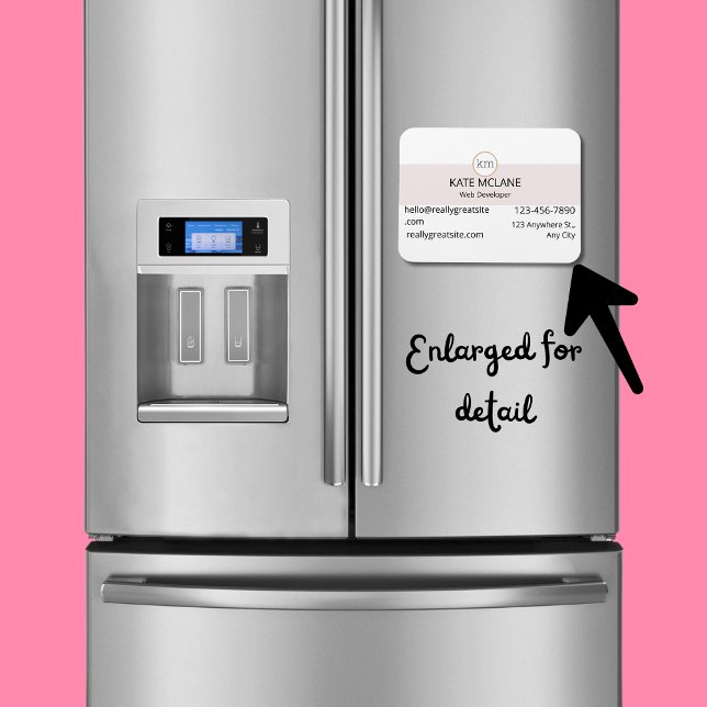 pink aesthetic business card Flexible Photo Magnet (Pink Aesthetic Business Card Magnet)